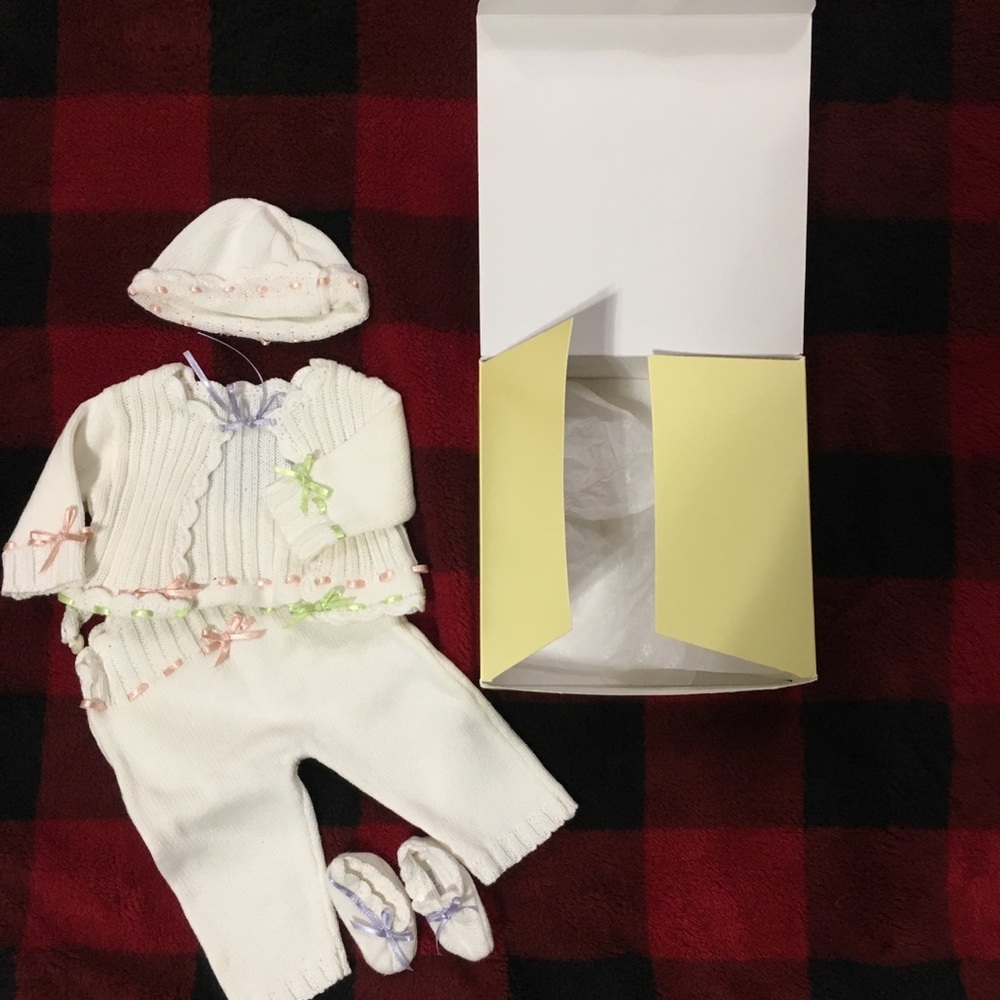 American Girl bitty baby Ribbon-trim knit set